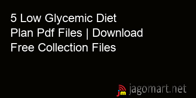 picture 5 Low Glycemic Diet Plan Pdf Files | Download Free Collection Files