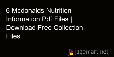 picture 6 Mcdonalds Nutrition Information Pdf Files | Download Free Collection Files