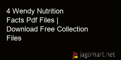 picture 4 Wendy Nutrition Facts Pdf Files | Download Free Collection Files