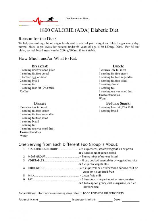 picture Diet Therapy Pdf 133858 | 1800 Calorie Sample Menu