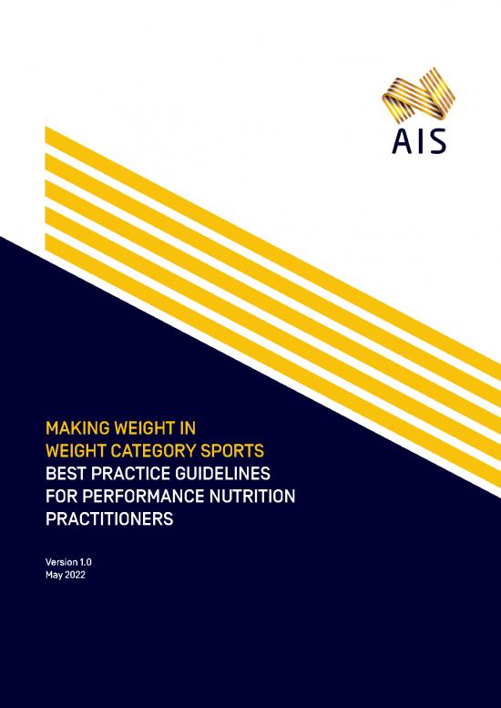 picture Community Nutrition Pdf 133159 | 36641 Making Weight Best Practice Guidelines V4