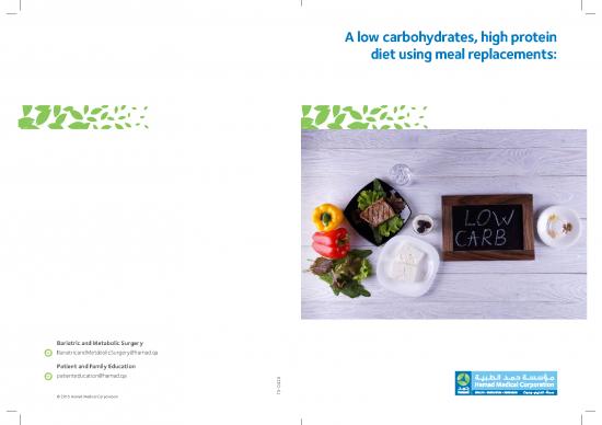 picture Nutrition Education Pdf 133690 | A Low Carbohydrates High Protein Diet Using Meal Replacements