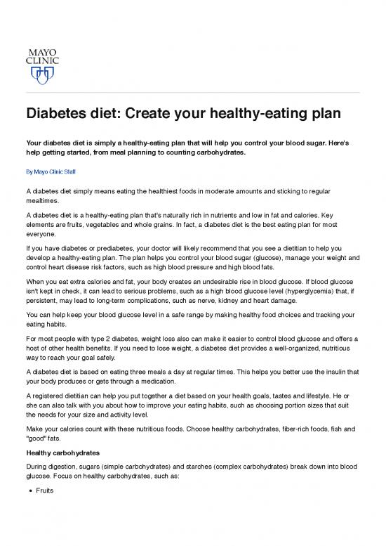 picture Diet Therapy Pdf 134308 | Diabetes Diet  Create Your Healthy Eating Plan Mayo Clinic