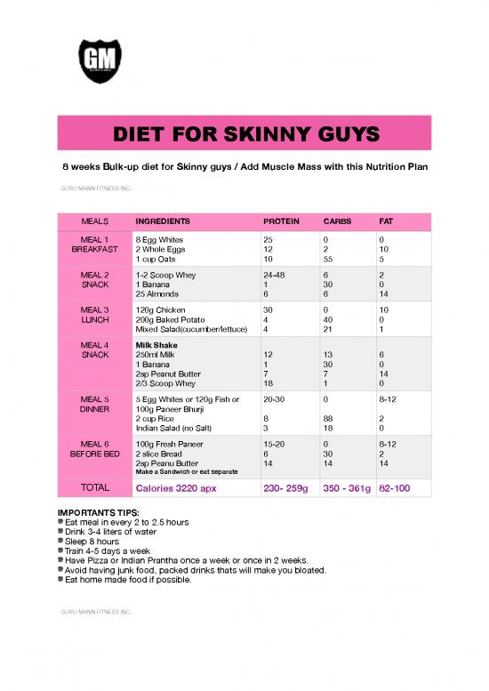 picture Fish Nutrition Pdf 133677 | Diet For Skinny Guys By Guru Mann