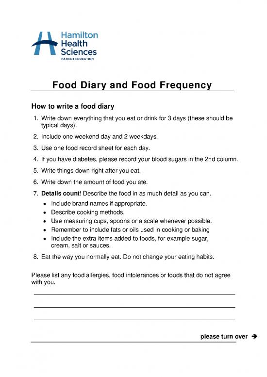 picture Food Diary Template Pdf 133698 | Fooddiary Trh