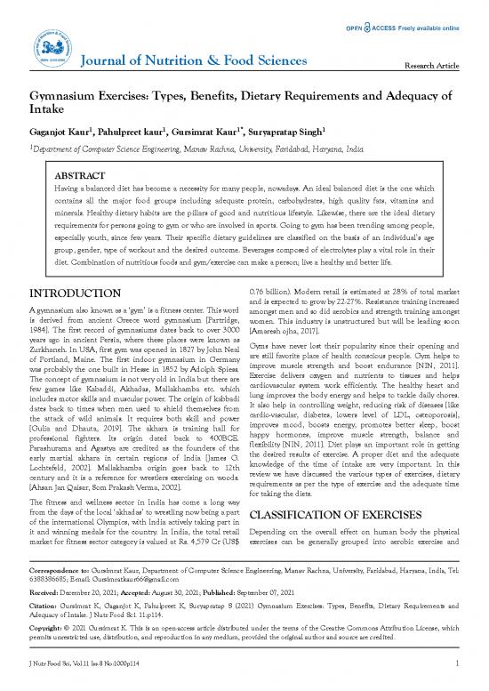 picture Sports Nutrition Pdf 133943 | Gymnasium Exercises Types Benefits Dietary Requirements And Adequacy Ofintake