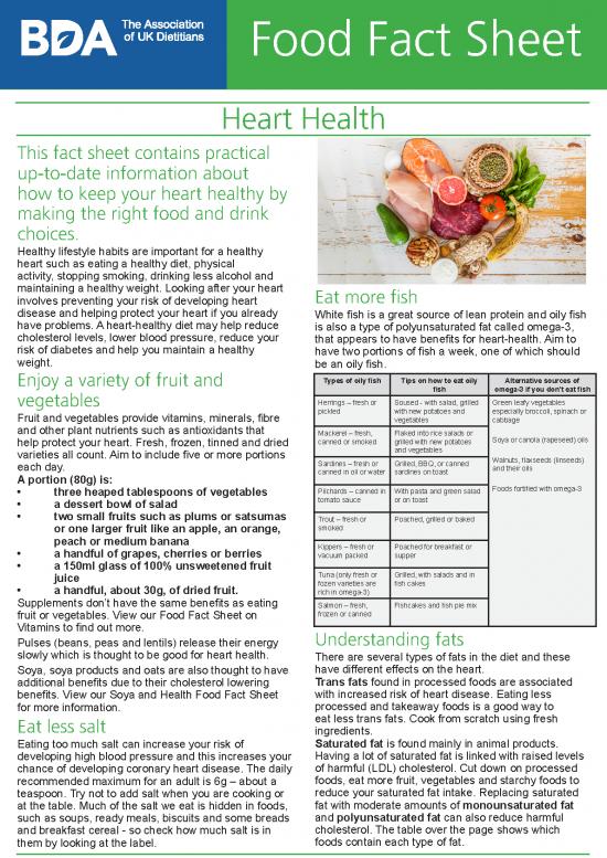 picture Heart Healthy Diet Pdf 133235 | Heart Health Food Fact Sheet