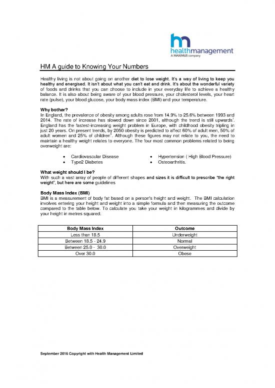 picture Heart Healthy Diet Pdf 132946 | Hml Healthy Living Know Your Numbers