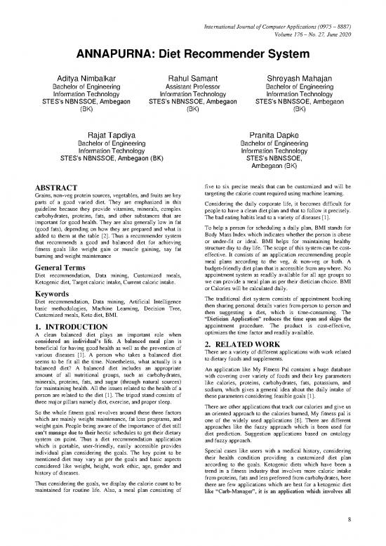 picture Diet Therapy Pdf 133827 | Nimbalkar 2020 Ijca 920272