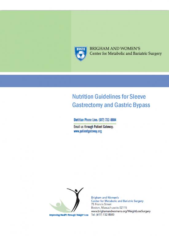 picture Diet Therapy Pdf 133287 | Nutrition Guidelines Sleeve Gastrectomy And Gastric Bypass