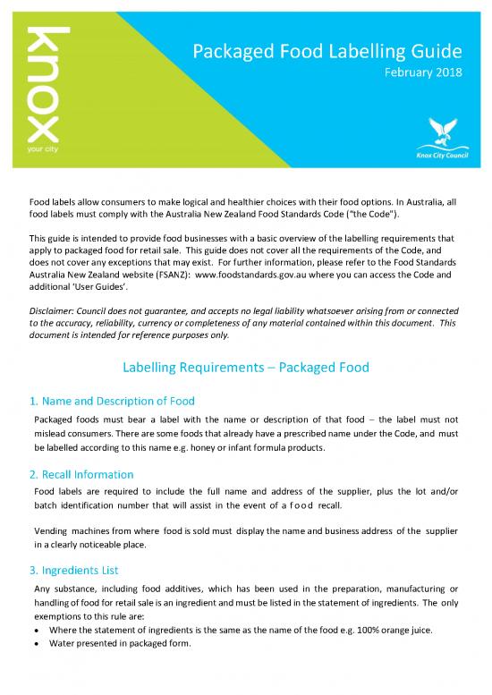picture Food Labelling Pdf 133905 | Packaged Food Labelling Guidpdf