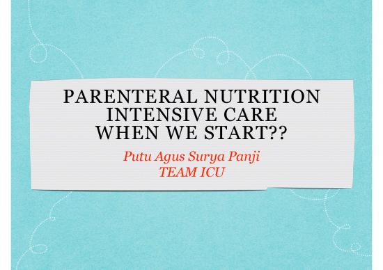 picture Parenteral Nutrition Pdf 134447 | Part 1 Nutrisi Parenteral Ppt