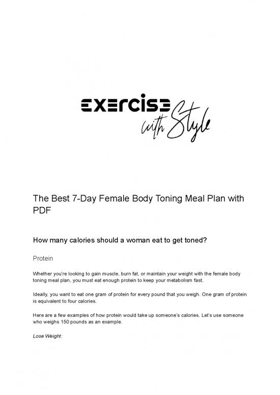 picture Female Body Toning Meal Plan Pdf 134790 | The Best 7 Day Female Body Toning Meal Plan Pdf