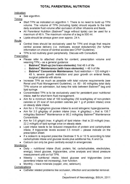 picture Parenteral Nutrition Pdf 133294 | Total Parenteral Nutrition 2011