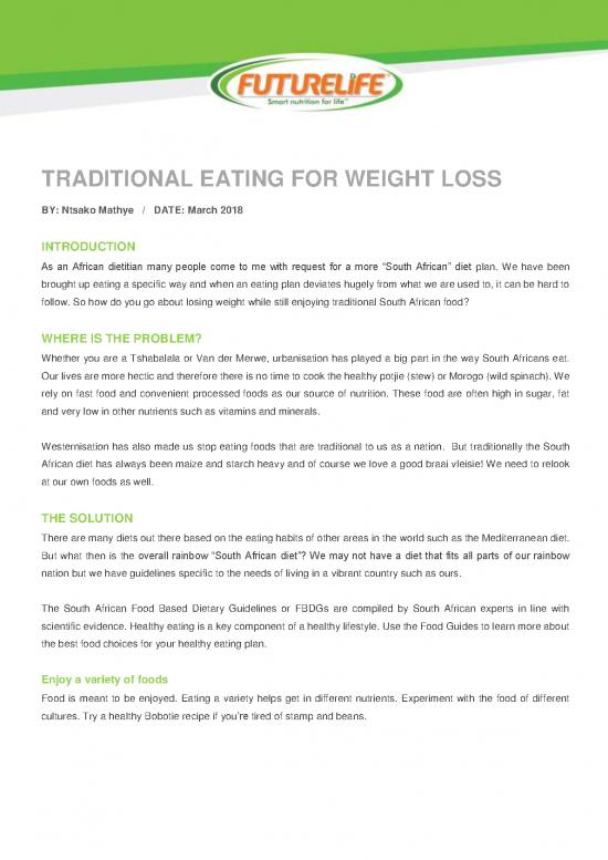 picture Diet Therapy Pdf 133216 | Traditional Eating And Weight Loss