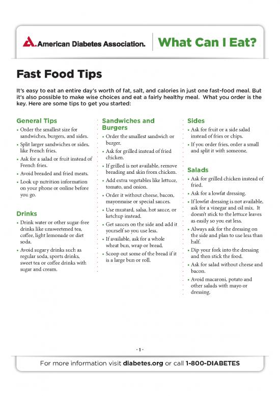 picture Food Nutrition Pdf 135408 | What Can I Eat Fast Food Tips American Diabetes Association