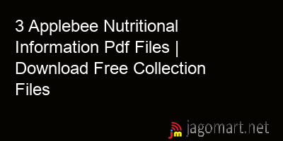 picture 3 Applebee Nutritional Information Pdf Files | Download Free Collection Files