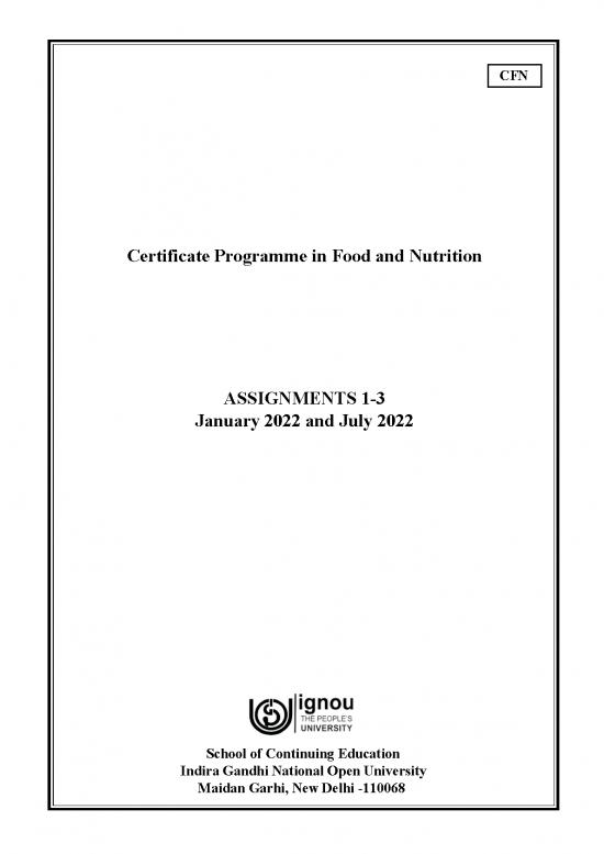 picture Nutrition Assignment Pdf 136193 | Cfn Assignment Jan 2022 English