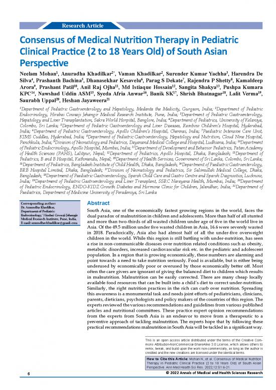 picture_Nutrition In Clinical Practice Pdf 136291 | Consensus Of Medical Nutrition Therapy In Pediatric Clinical Practice 2 To 18 Years Old Of South Asian Perspective