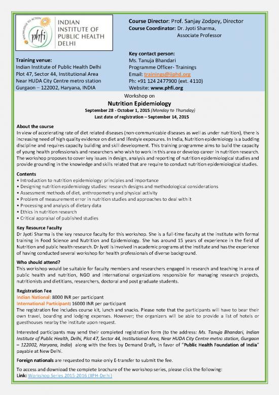 picture Nutrition Epidemiology Pdf 137994 | Flyer   Nutrition Epidemiology Sep 28  Oct 1 2015 Js