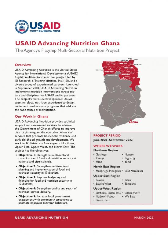 picture Malnutrition Project Pdf 136261 | Ghana Factsheet