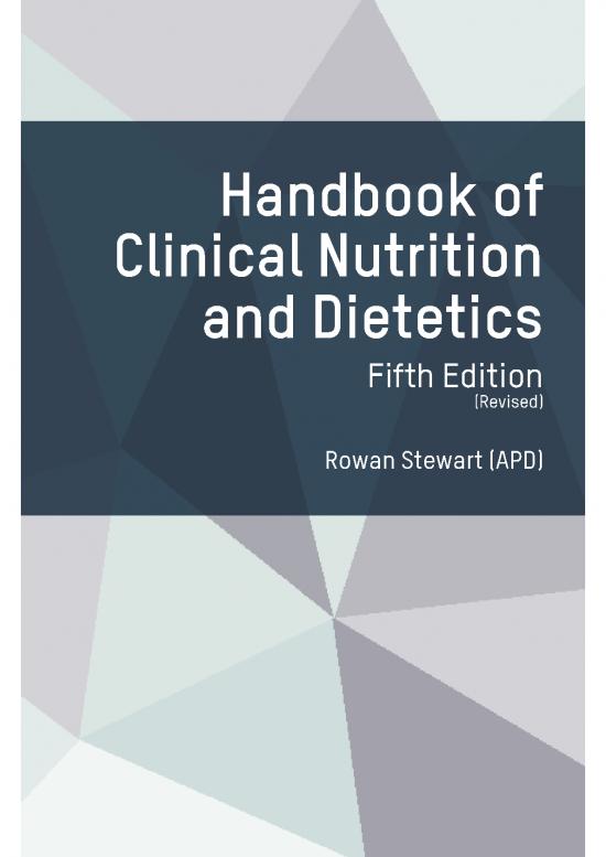 picture Medical Nutrition Therapy Book Pdf 136884 | Handbook Of Clinical Nutrition And Dietetics Contents