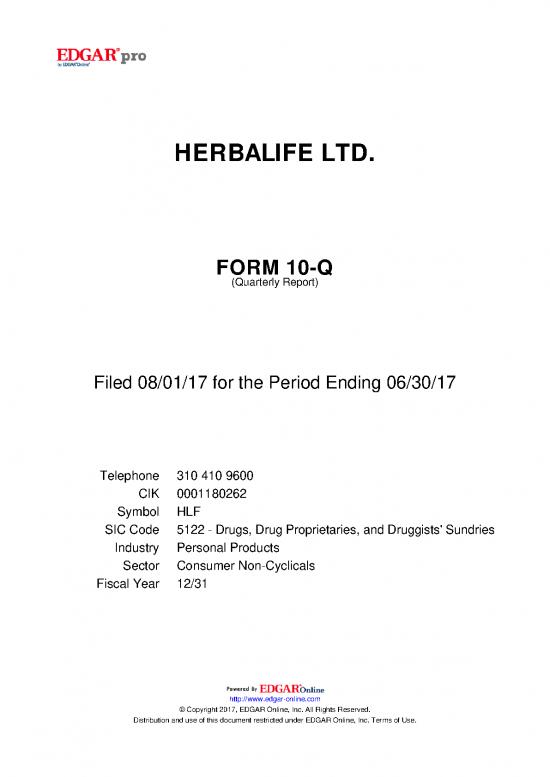 picture Herbalife All Products Pdf 136045 | Hlf Form 10q Presentation 1 Aug 2017
