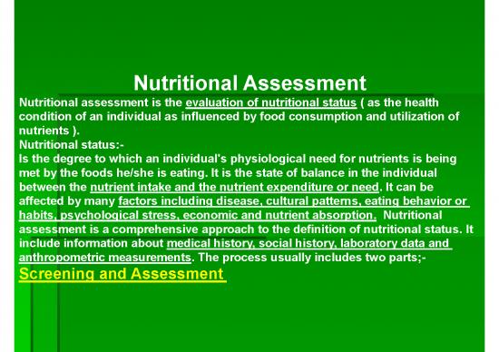 picture_Nutritional Diseases Pdf 137598 | Lecture 7   Nutritional Assessment