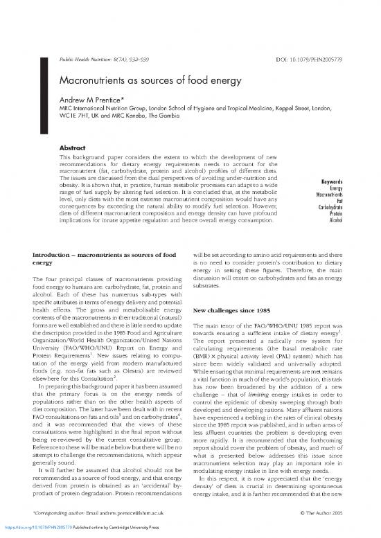 picture Food Nutrition Pdf 136477 | Macronutrients As Sources Of Food Energy