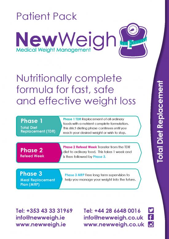 picture Diet Chart Pdf 135565 | Newweigh Patient Pack A4 1