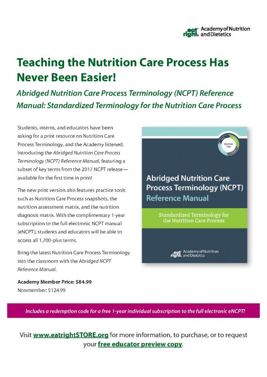 picture Nutrition Care Manual Pdf 137204 | Nutrition Care Process Manual Flyer 2eyeftb