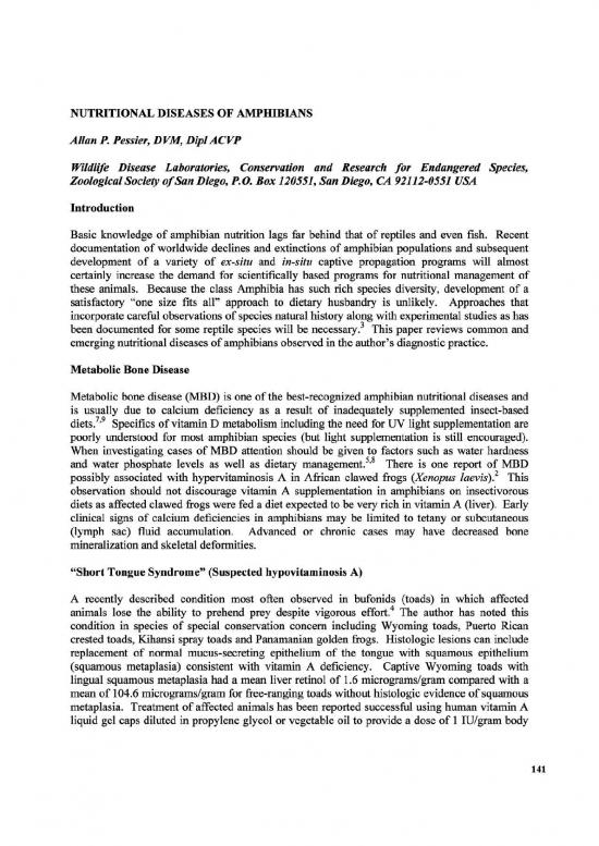 picture Nutritional Diseases Pdf 138005 | Pessier Nutritional Diseases Of Amphibians