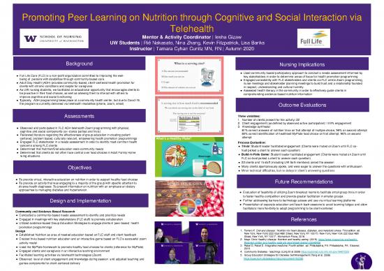 picture_Food Nutrition Pdf 137016 | Promoting Peer Learning On Nutrition Through Cognitive And Social Interaction Via Telehealth