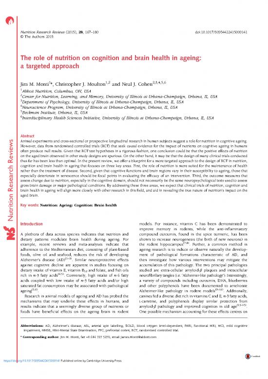 picture_Nutrition Therapy Pdf 136735 | Role Of Nutrition On Cognition And Brain Health In Ageing A Targeted Approach