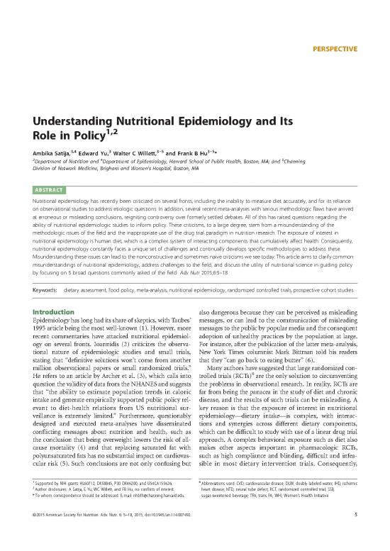 picture_Nutrition Epidemiology Pdf 136007 | Satija2015 Understanding Nutritional Epidemiology And Policy