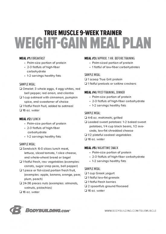 picture Meal Plan For Muscle Gain Pdf 136434 | True Muscle Weight Gain Meal Plan