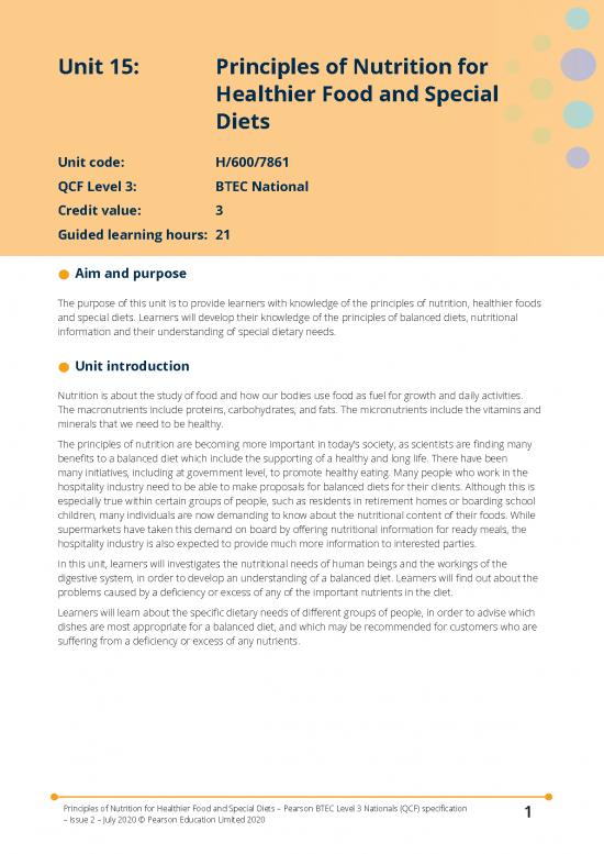 picture Food Nutrition Pdf 135798 | Unit 15 Principles Of Nutrition For Healthier Food And Special Diets