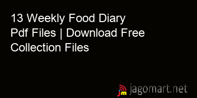 picture 13 Weekly Food Diary Pdf Files | Download Free Collection Files