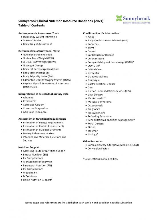 picture Nutrition Handbook 138326 | 2021 Handbook Table Of Contents