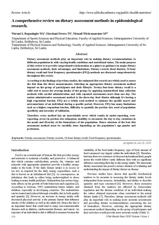 picture_Diet Education Pdf 140337 | A Comprehensive Review On Dietary Assessment Methods In Epidemiological Research