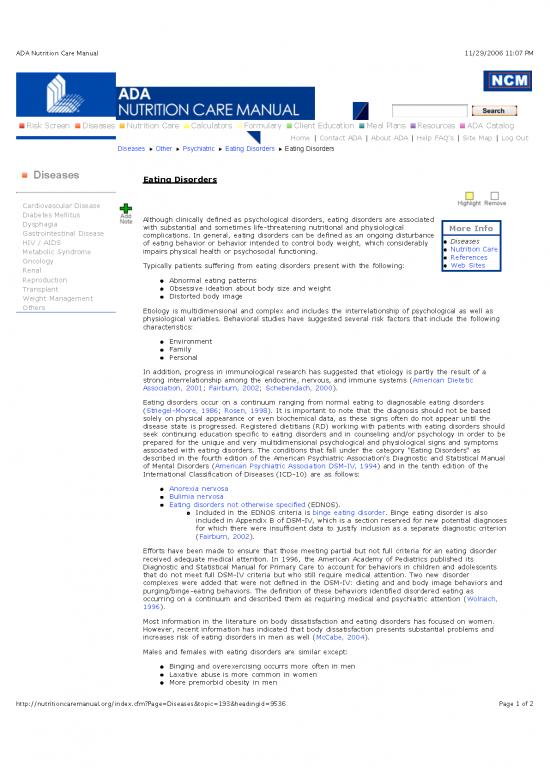 picture_Nutritional Diseases Pdf 138815 | Ada Nutrition Care Manual Eating Disorders