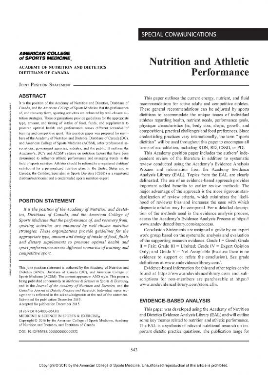 picture Nutrition For Adults Pdf 138243 | American College Of Sports Medicine Joint Position Nutrition And Athletic Performance 2016