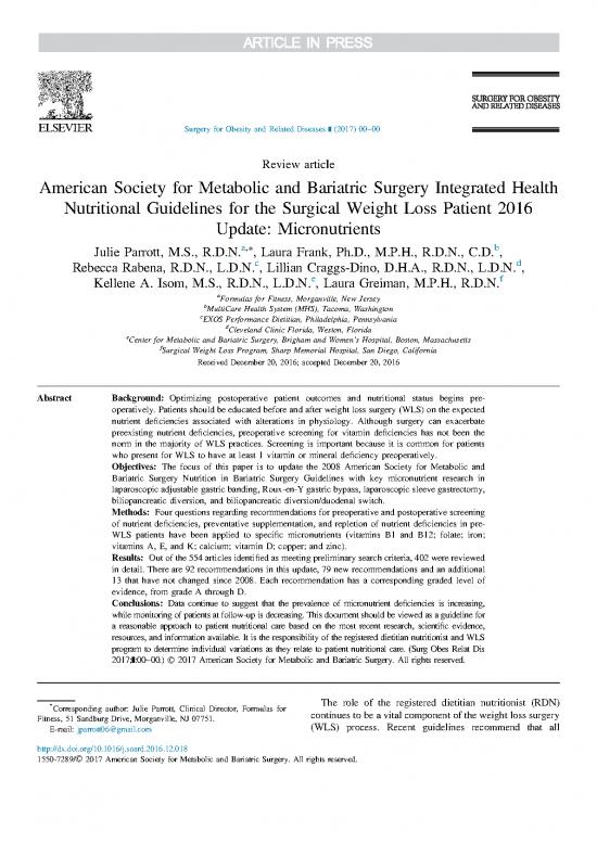 picture1_Nutritional Diseases Pdf 139698 | Asmbs Nutritional Guidelines 2016 Update