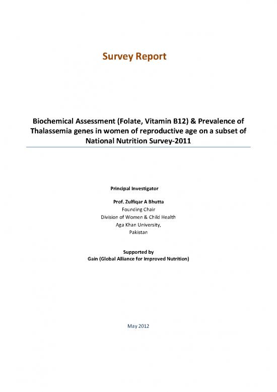 picture1_Nutrition And National Development Pdf 139246 | Biochemical Assessment Prevalence Of Thalassemia Genes National Nutrition Survey 2011