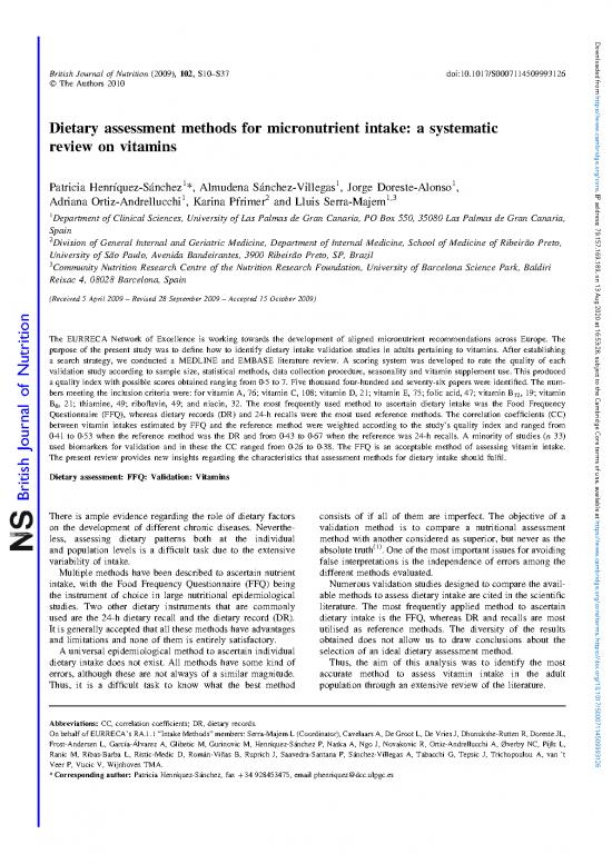 picture1_Dietary Assessment Pdf 139637 | Dietary Assessment Methods