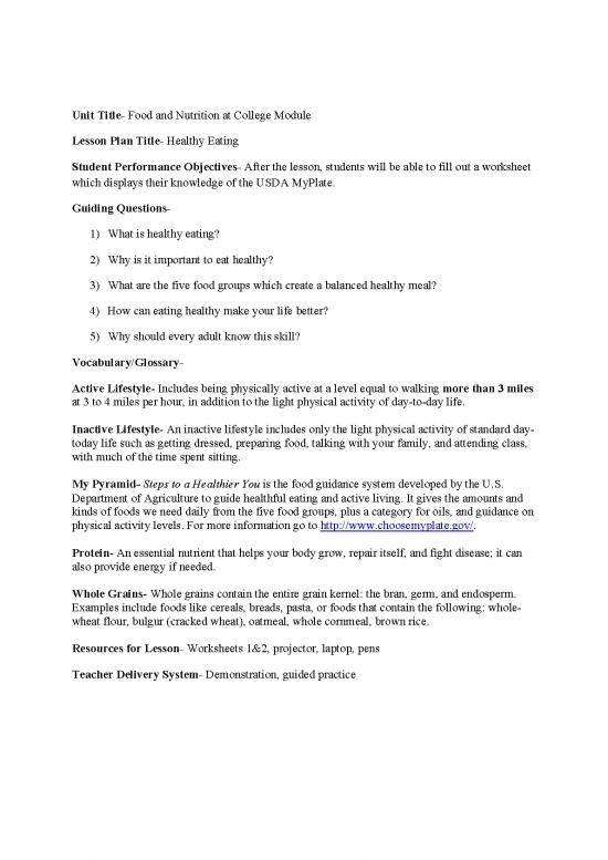 picture1_Food Pyramid Printable Pdf 139497 | Food And Nutrition At College Lesson Plan