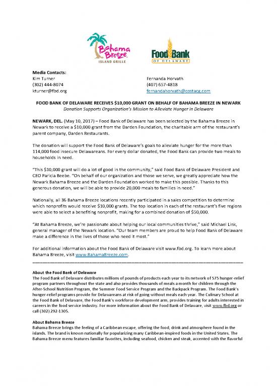 picture_Restaurant Pdf 139139 | Food Bank Of Delaware Receives 10000 Grant On Behalf Of Bahama Breeze In Newark