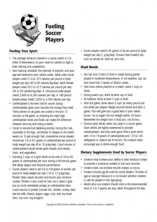 picture1_Calories Pdf 139867 | Fueling Soccer Players