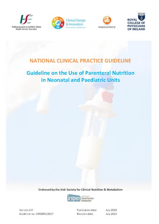 picture_Nutrition In Clinical Practice Pdf 139569 | Guideline On The Use Of Parenteral Nutrition In Neonatal And Paediatric Units