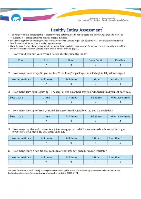 picture Healthy Eating Habits Pdf 139581 | Healthy Eating Assessment